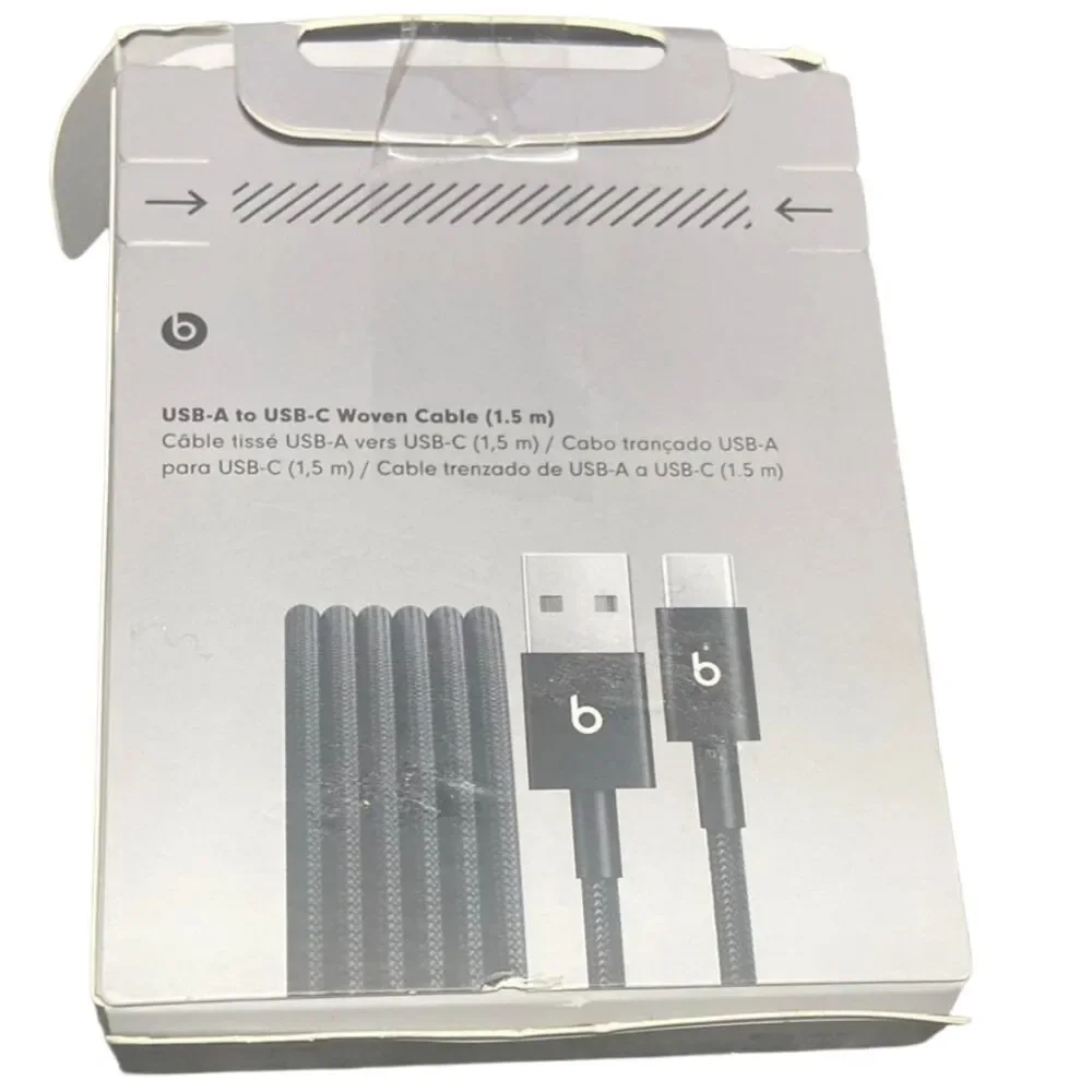 Beats USB-C Cable 1.5m Black Woven Durable Fast Charging NEW Packaging Worn